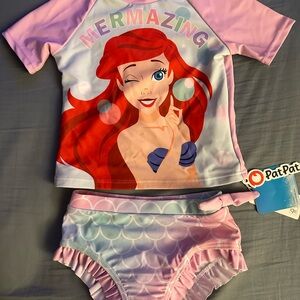 Disney Little Mermaid Swim Rashguard - Pink, purple and blue